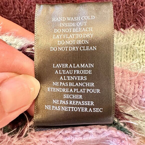 Women's Red Blank NYC Stripe Funnel Neck Eyelash Sweater sz M - Picture 10 of 10